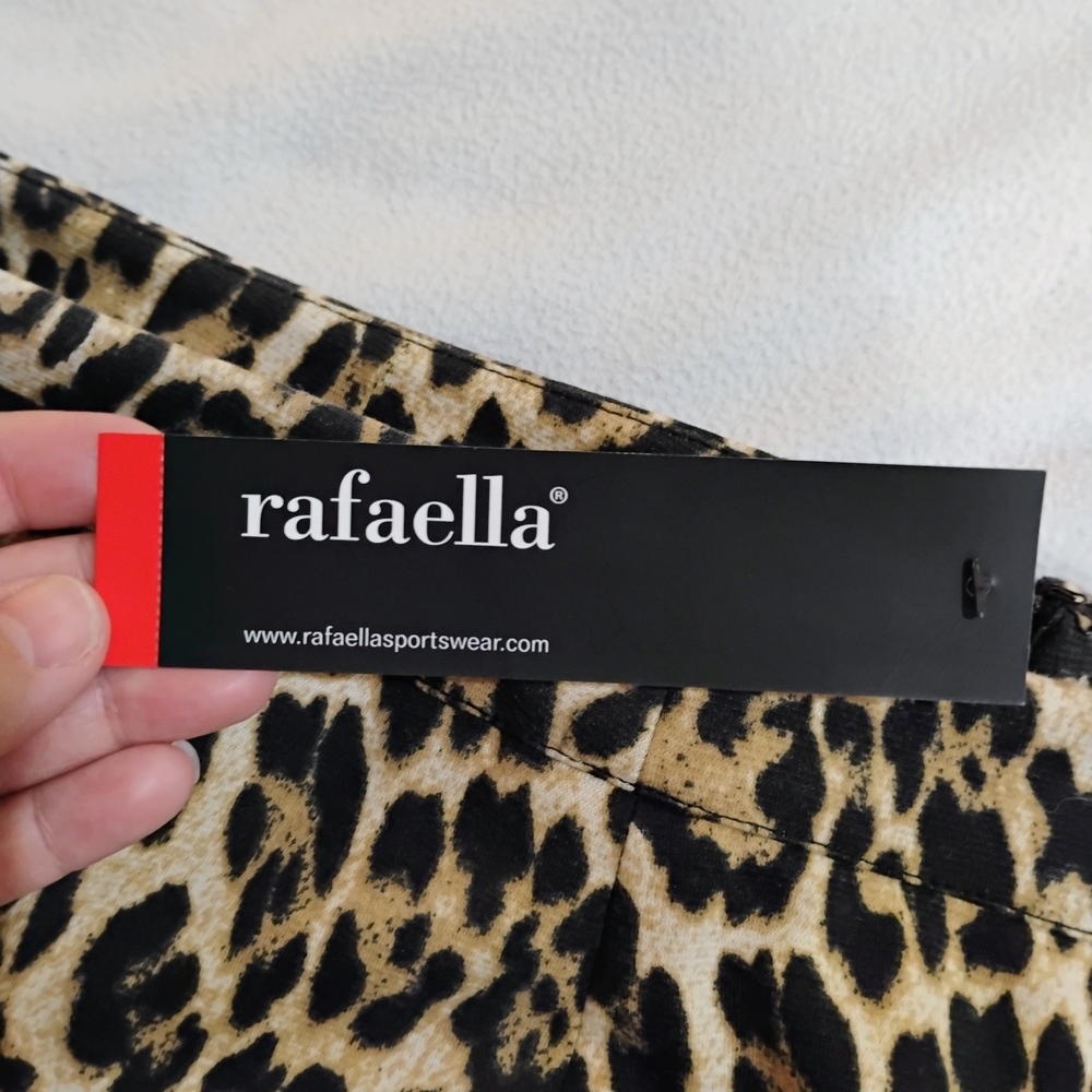 Rafaella Animal Print Pencil Skirt with Bold Red Hem - Picture 4 of 9
